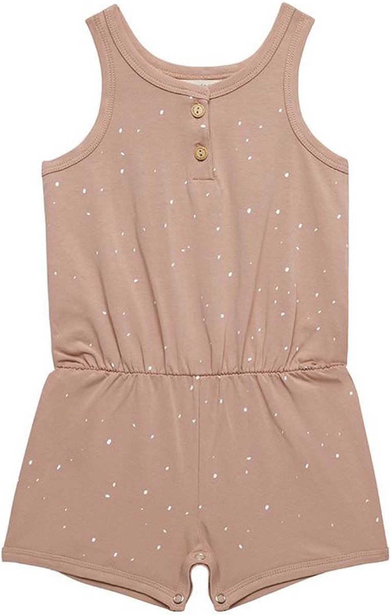 Little Indians Jumpsuit Kort Dots Meisjes Katoen Bruin Mt 122