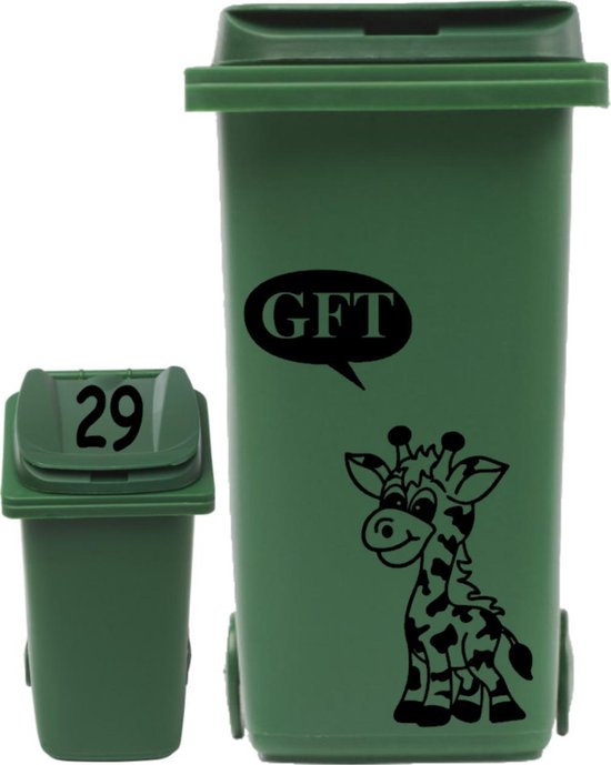 Ensemble d'autocollants contenant Girafe Gft texte + couvercle de numéro de maison | Stickers Décoration Rosami