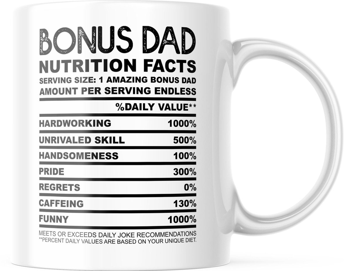 Bonus Dad Nutrition Facts Mok - 330 ml - Keramiek