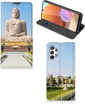 Bookcase Geschikt voor Samsung Galaxy A32 5G Enterprise Editie | Geschikt voor Samsung A32 4G Smartphone Hoesje Boeddha