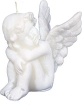 Witte engel figuurkaars nr. 4 120/120 (6 uur)