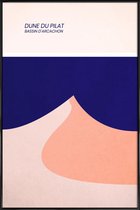 JUNIQE - Poster in kunststof lijst Dune du Pilat -30x45 /Blauw & Roze