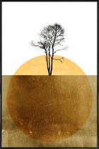 JUNIQE - Poster in kunststof lijst Golden Ocean -40x60 /Geel