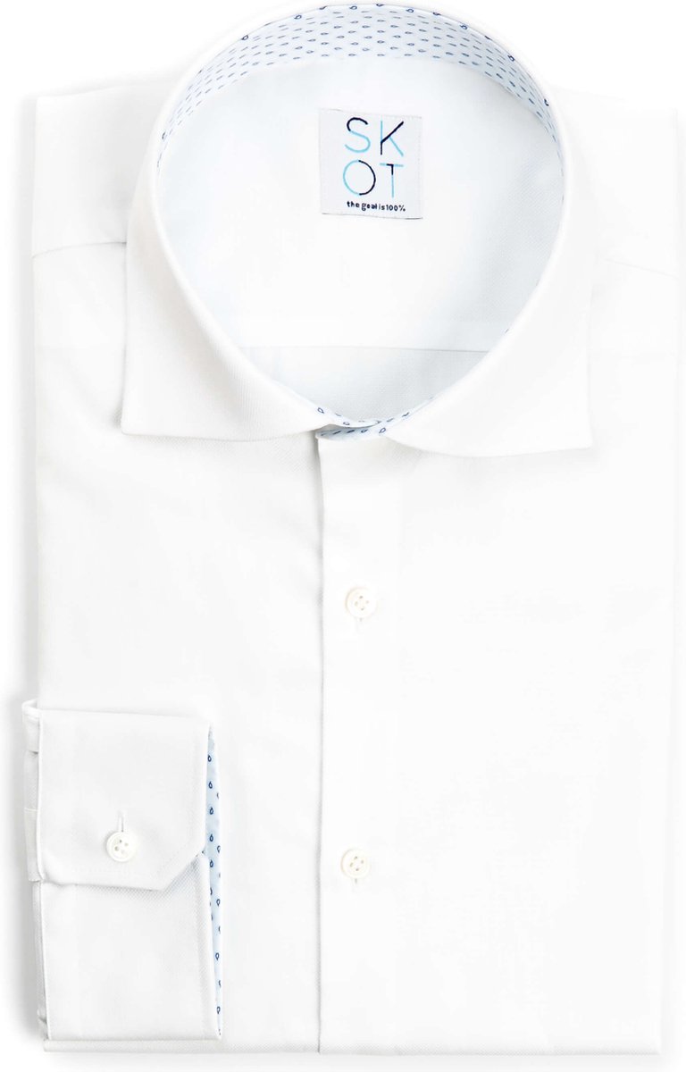 SKOT Fashion Duurzaam Overhemd Heren Serious White Contrast - Wit - Maat 44