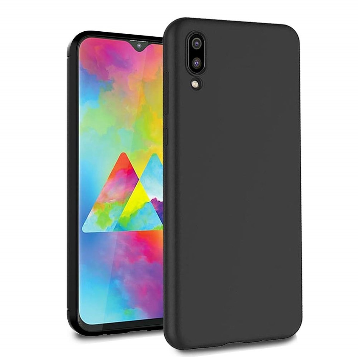 Samsung Galaxy M10 Hoesje Siliconen Hoesje Flexibel TPU Case - Zwart - van Bixb
