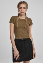 Urban Classics Crop top -L- Stretch Jersey Groen