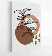 Botanical and gold abstract wall arts vector collection. 2 - Moderne schilderijen – Vertical – 1880160745 - 80*60 Vertical