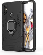 Xiaomi Mi 8 SE Hoesje - Mobigear - Armor Ring Serie - Hard Kunststof Backcover - Zwart - Hoesje Geschikt Voor Xiaomi Mi 8 SE