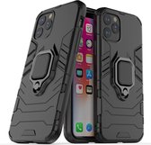 Apple iPhone 11 Pro Hoesje - Mobigear - Armor Ring Serie - Hard Kunststof Backcover - Zwart - Hoesje Geschikt Voor Apple iPhone 11 Pro