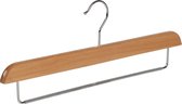 De Kledinghanger Gigant - 50 x Broekhanger beukenhout naturel gelakt met anti-slip broeklat, 40 cm