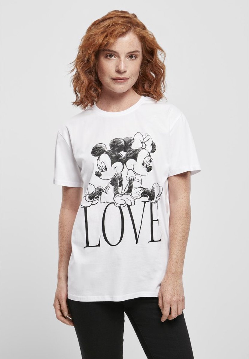 Disney Mickey Mouse Dames Tshirt -XL- Minnie Loves Mickey Wit