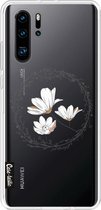 Casetastic Huawei P30 Pro Hoesje - Softcover Hoesje met Design - Line Art Flower Print