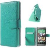 HTC One M8 Mini Hoesje Wallet Case Turquoise