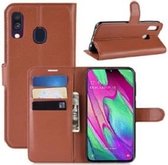 Samsung A40 Portemonnee Hoesje Bruin