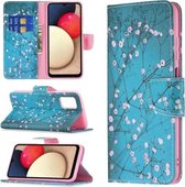 Voor Samsung Galaxy A03s Gekleurd Tekenpatroon Horizontale Flip Lederen Case met Houder & Kaartsleuven & Portemonnee (Pruimenbloesem)