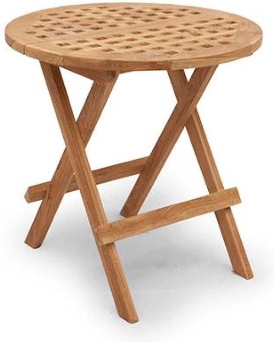 Teak inklaptafel Cross Mini Teak Buitengewoon de Boet