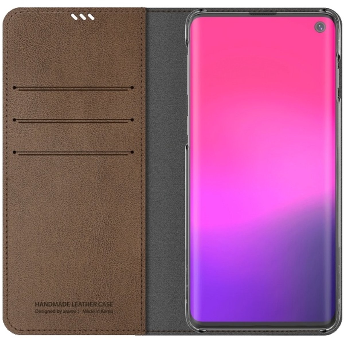 Geschikt voor Samsung Galaxy S10 Araree Mustang Diary Portemonnee Hoesje - Bruin