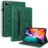Voor iPad Pro 12,9 inch 2021/2020 Zakelijke schokbestendige horizontale flip lederen tas met houder & kaartsleuven & fotolijst & pensleuf & slaap- / wekfunctie (groen)