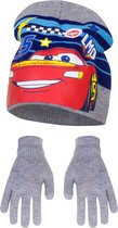 Disney Cars muts + handschoenen - grijs - maat 54