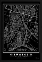 Poster Stad Nieuwegein - A3 - 30 x 40 cm - Inclusief lijst (Zwart MDF)