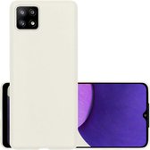 Hoes Geschikt voor Samsung A22 5G Hoesje Cover Siliconen Back Case Hoes - Wit