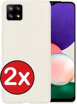 Samsung A22 Hoesje (5G versie) Siliconen Case Hoes Wit - Samsung Galaxy 5G Hoesje Cover Hoes Siliconen - 2 PACK