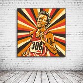 Pop Art Ivo Van Damme Acrylglas - 80 x 80 cm op Acrylaat glas + Inox Spacers / RVS afstandhouders - Popart Wanddecoratie