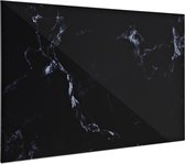 Navaris glassboard - Magnetisch bord voor aan de wand - Memobord van glas - 60 x 40 cm - Magneetbord inclusief magneten en marker - Zwart marmer
