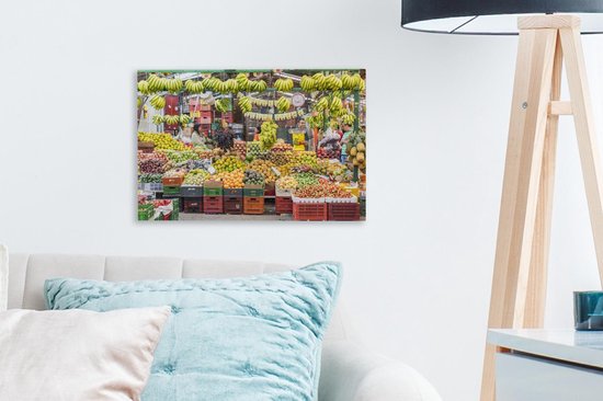 Un étal de fruits et légumes frais sur le marché en Colombie toile 30x20 cm - petit - Tirage photo sur toile (Décoration murale salon / chambre)