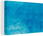 Canvas Schilderij Verf - Muur - Blauw - 90x60 cm - Wanddecoratie