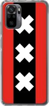 6F hoesje - geschikt voor Xiaomi Redmi Note 10 Pro -  Transparant TPU Case - Amsterdamse vlag #ffffff