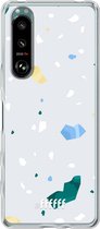 6F hoesje - geschikt voor Sony Xperia 5 III -  Transparant TPU Case - Terrazzo N°2 #ffffff