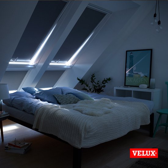 VELUX Store à enrouleur occultant d'origine (DKL), cadre argenté, PK08, beige