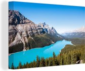 Canvas Schilderij Wateren in het Nationaal park Banff in Canada - 30x20 cm - Wanddecoratie