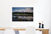 Canvas Schilderij Uitzicht over het Nationaal park Jasper in Alberta - 60x40 cm - Wanddecoratie