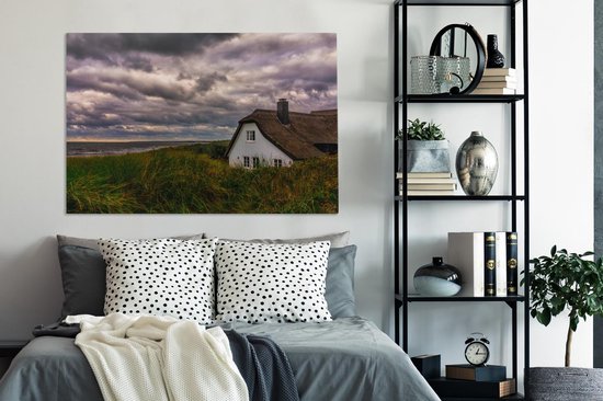 Maison dans les dunes au bord de la mer Baltique toile 140x90 cm - Tirage photo sur toile (Décoration murale salon / chambre) / Mer et plage