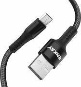 ENKAY ENK-CB302 Nylon weven USB naar micro USB-oplaadkabel voor gegevensoverdracht (zwart)