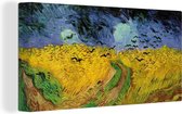 Canvas Schilderij Korenveld met kraaien - Vincent van Gogh - 80x40 cm - Wanddecoratie