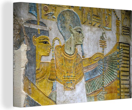 Canvas Schilderij Beschildering in Egypte - 120x80 cm - Wanddecoratie