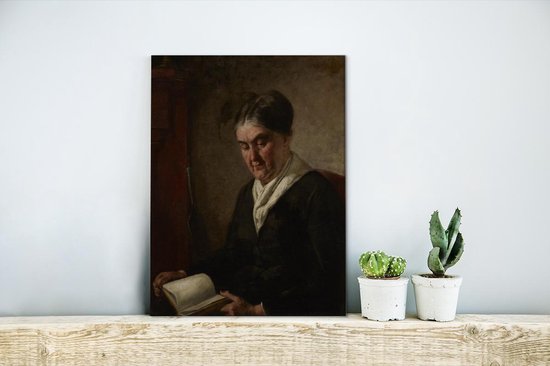 Portrait d'une femme lisant - peinture de Thomas Eakins 30x40 cm - petit - Tirage photo sur toile (Décoration murale salon / chambre)