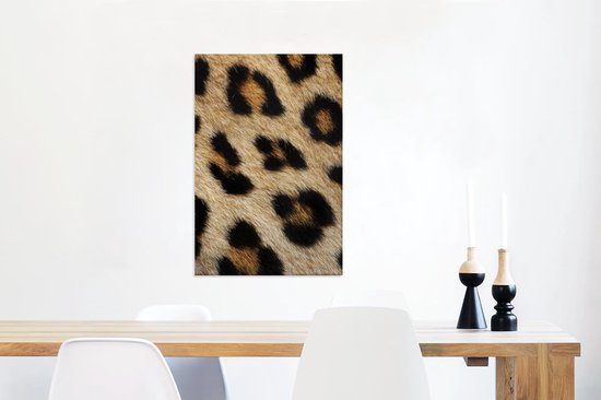Fourrure de léopard 60x90 cm - Tirage photo sur toile (Décoration murale salon / chambre) / Peintures sur toile animaux sauvages