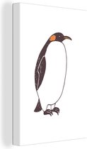 Canvas Schilderij Pinguïn - Kinderen - Wit - Kids - Jongens - Meisjes - 60x90 cm - Wanddecoratie