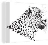 Peintures sur toile - le côté d'un léopard - 120x90 cm - Décoration murale