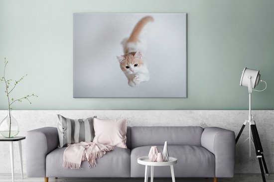 Peintures sur toile - Chaton sautant - 120x90 cm - Décoration murale