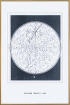 JUNIQE - Poster met kunststof lijst Northern Constellations II -40x60