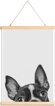 JUNIQE - Posterhanger French Bulldog II -60x90 /Grijs & Zwart