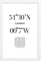 JUNIQE - Poster in houten lijst London -30x45 /Wit & Zwart