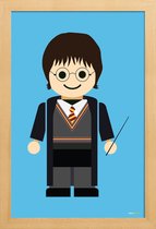 JUNIQE - Poster met houten lijst Harry Potter Toy -30x45 /Blauw &