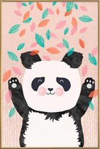 JUNIQE - Poster met kunststof lijst Panda kinderkamer illustratie