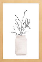 JUNIQE - Poster in houten lijst Winter Flower -20x30 /Wit & Zwart